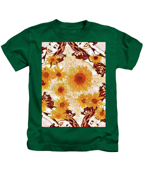 Pin Up Flower Girl  - Kids T-Shirt