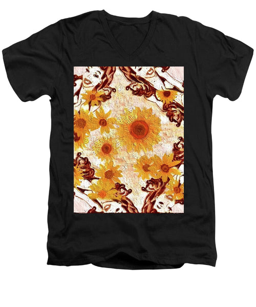 Pin Up Flower Girl  - Men's V-Neck T-Shirt