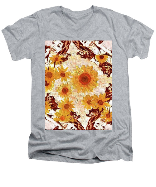 Pin Up Flower Girl  - Men's V-Neck T-Shirt
