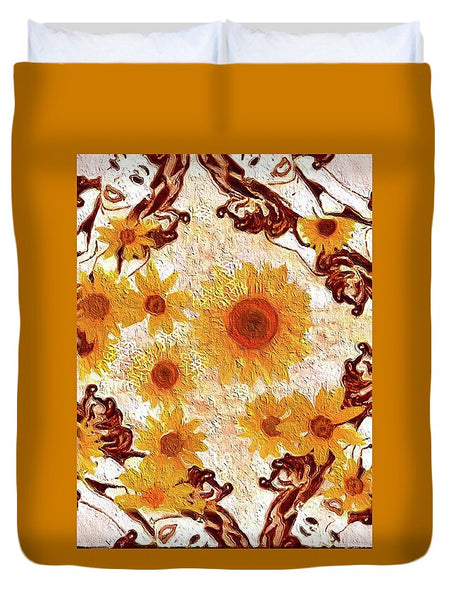Pin Up Flower Girl  - Duvet Cover