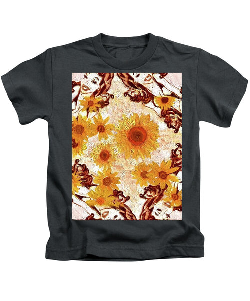 Pin Up Flower Girl  - Kids T-Shirt