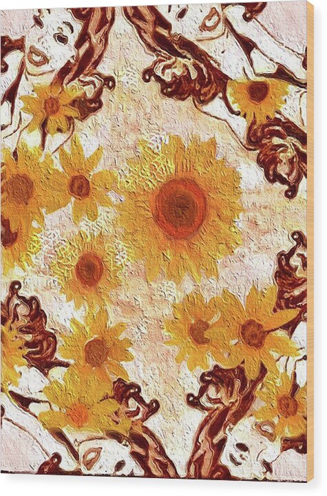 Pin Up Flower Girl  - Wood Print