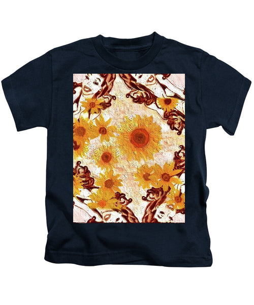 Pin Up Flower Girl  - Kids T-Shirt