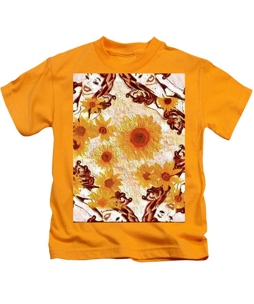 Pin Up Flower Girl  - Kids T-Shirt
