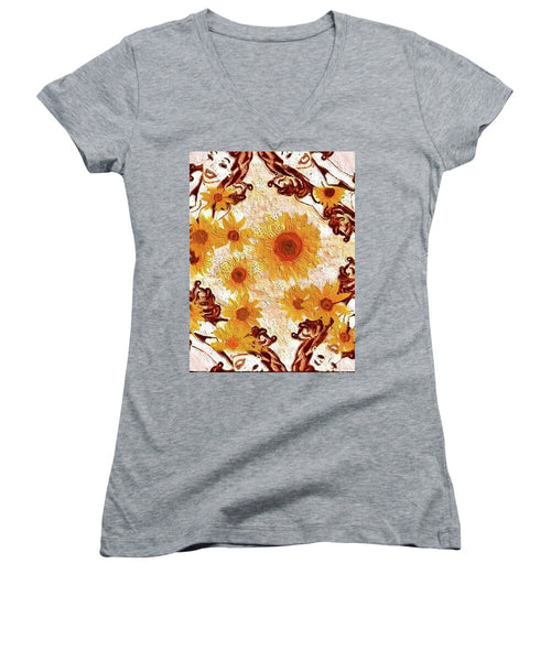 Pin Up Flower Girl  - Women's V-Neck