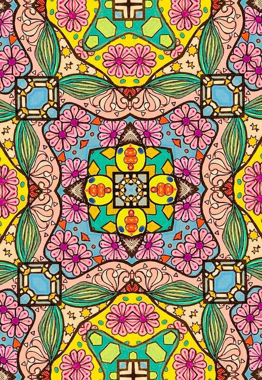 Pink Flower Doodle - Art Print