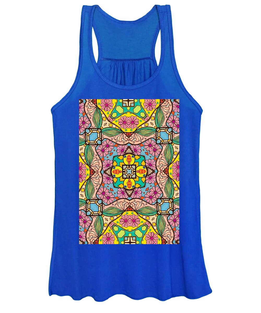 Pink Flower Doodle - Women's Tank Top