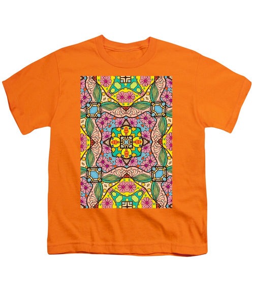 Pink Flower Doodle - Youth T-Shirt