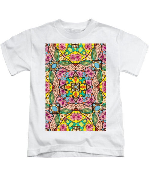Pink Flower Doodle - Kids T-Shirt
