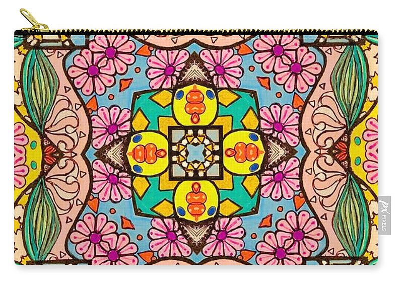 Pink Flower Doodle - Zip Pouch