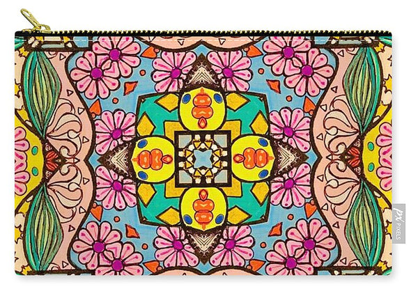 Pink Flower Doodle - Zip Pouch