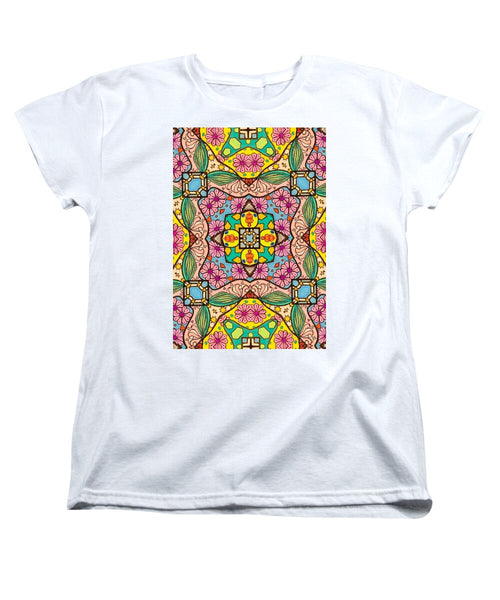Pink Flower Doodle - Women's T-Shirt (Standard Fit)