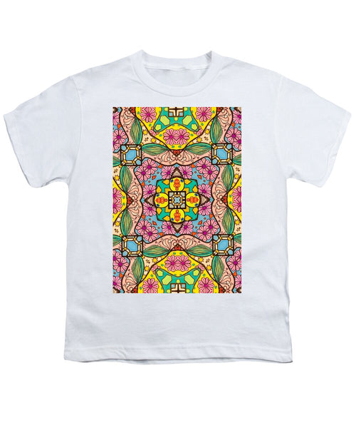 Pink Flower Doodle - Youth T-Shirt