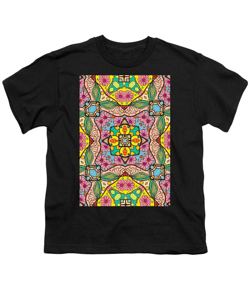 Pink Flower Doodle - Youth T-Shirt