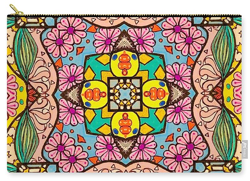 Pink Flower Doodle - Zip Pouch