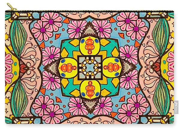 Pink Flower Doodle - Zip Pouch