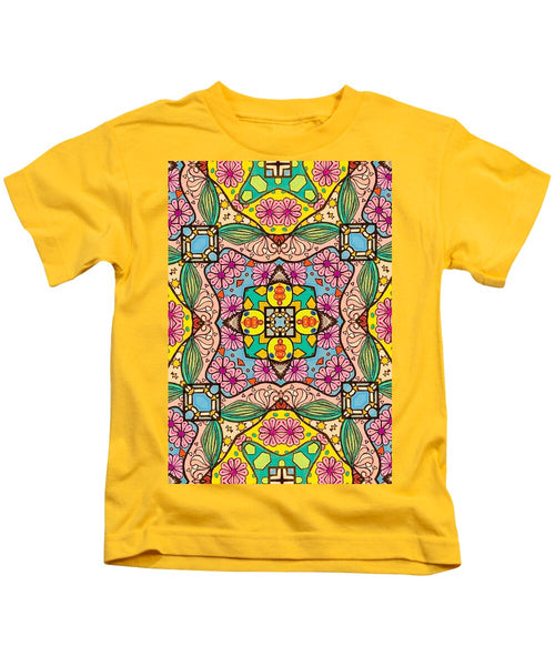 Pink Flower Doodle - Kids T-Shirt