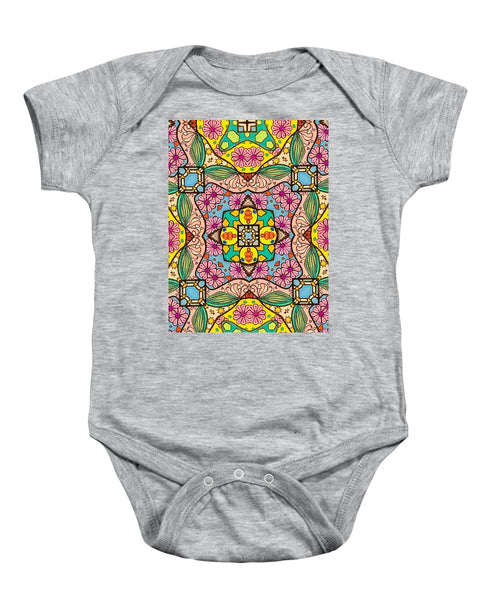 Pink Flower Doodle - Baby Onesie