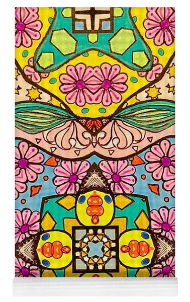 Pink Flower Doodle - Yoga Mat