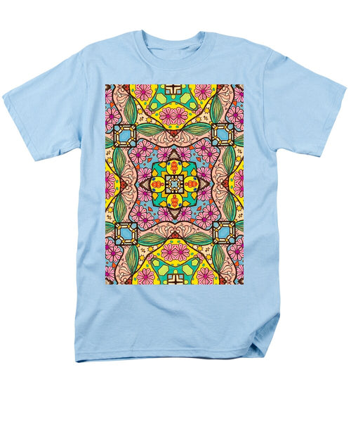 Pink Flower Doodle - Men's T-Shirt  (Regular Fit)
