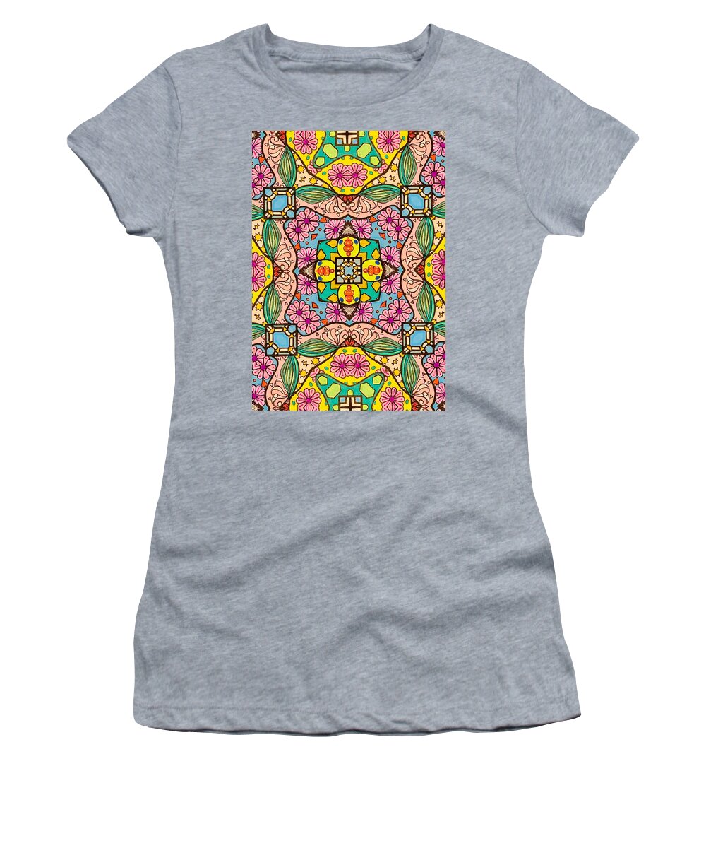 Pink Flower Doodle - Women's T-Shirt