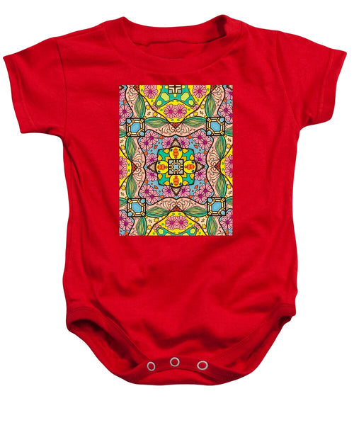 Pink Flower Doodle - Baby Onesie