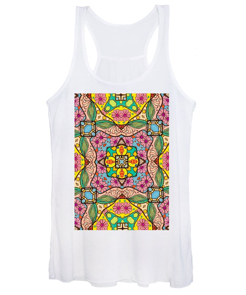 Pink Flower Doodle - Women's Tank Top