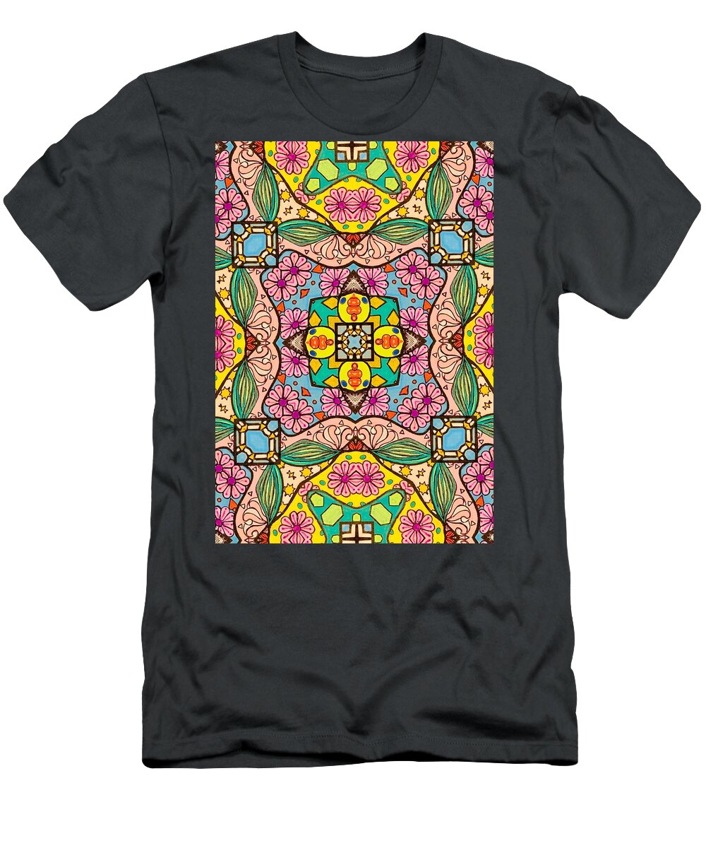 Pink Flower Doodle - T-Shirt