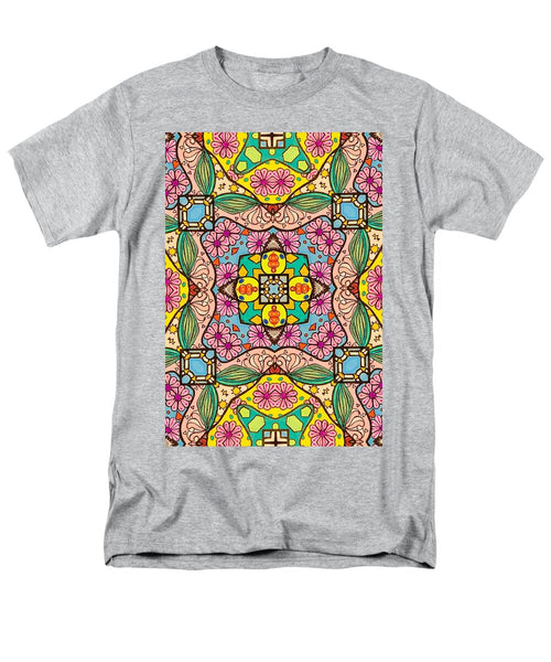 Pink Flower Doodle - Men's T-Shirt  (Regular Fit)