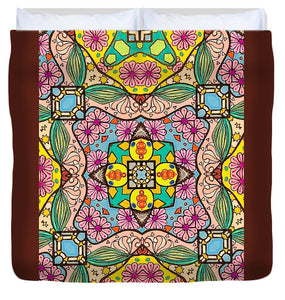Pink Flower Doodle - Duvet Cover
