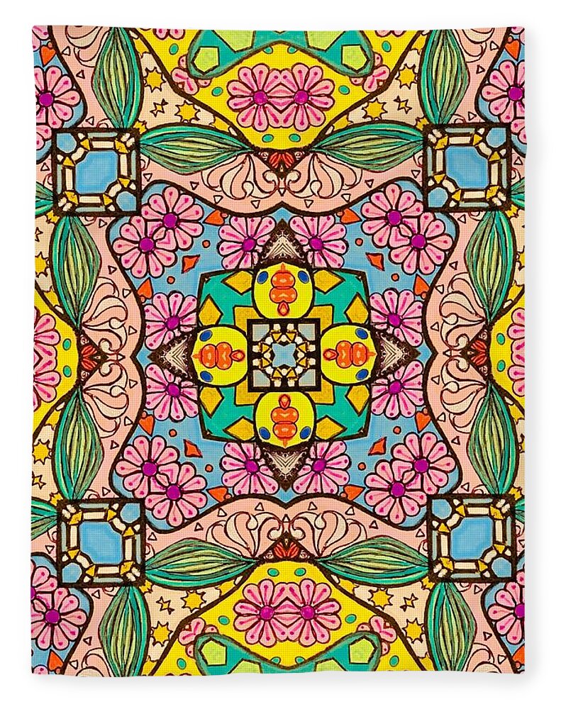 Pink Flower Doodle - Blanket