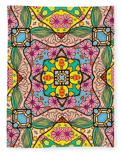 Pink Flower Doodle - Blanket