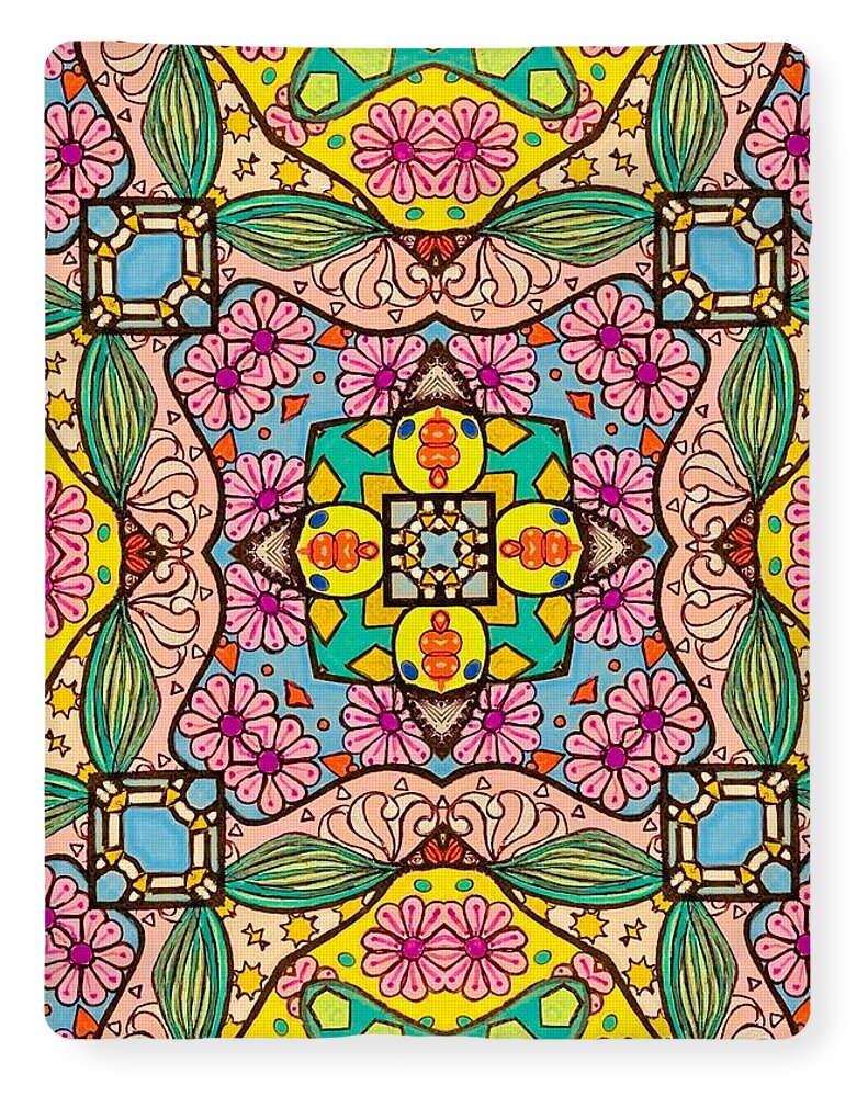 Pink Flower Doodle - Blanket