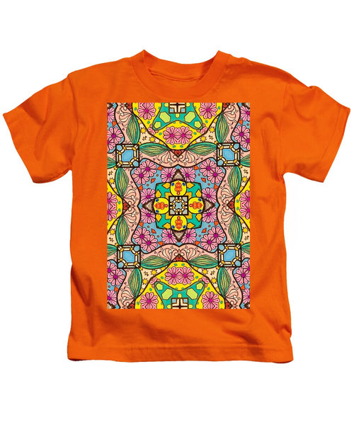 Pink Flower Doodle - Kids T-Shirt