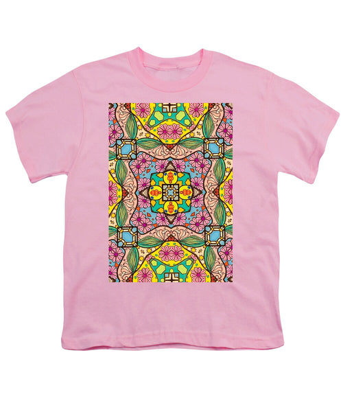 Pink Flower Doodle - Youth T-Shirt