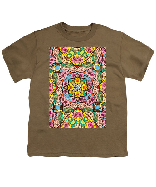 Pink Flower Doodle - Youth T-Shirt