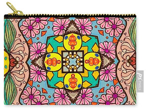 Pink Flower Doodle - Zip Pouch