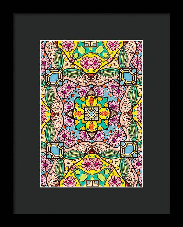 Pink Flower Doodle - Framed Print