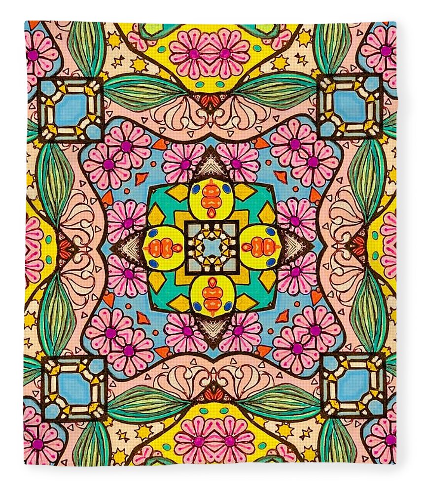 Pink Flower Doodle - Blanket