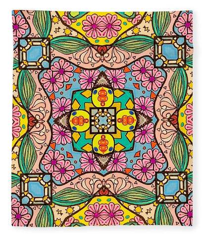 Pink Flower Doodle - Blanket