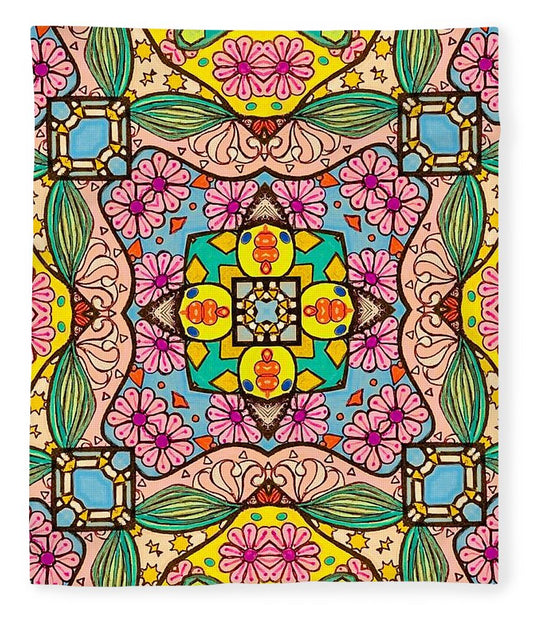 Pink Flower Doodle - Blanket