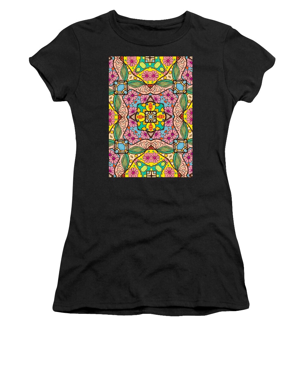Pink Flower Doodle - Women's T-Shirt