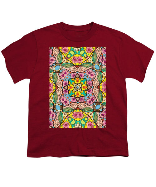 Pink Flower Doodle - Youth T-Shirt