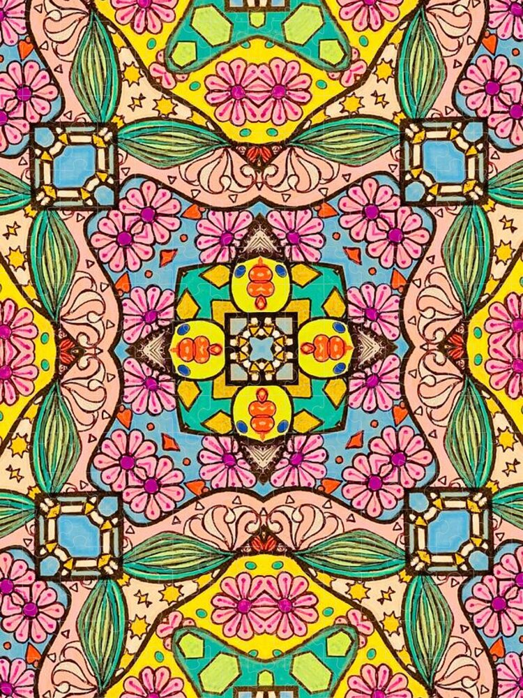 Pink Flower Doodle - Puzzle