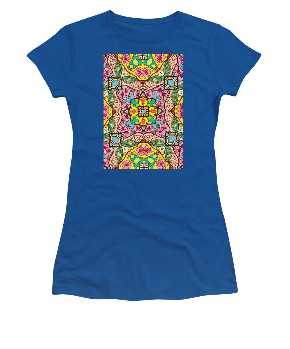 Pink Flower Doodle - Women's T-Shirt
