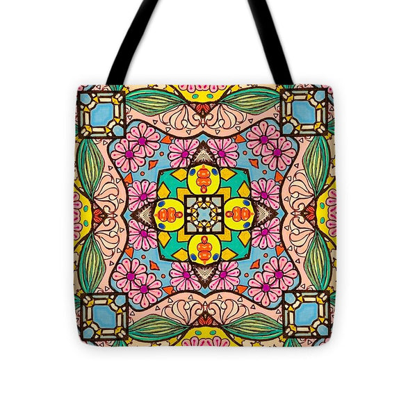 Pink Flower Doodle - Tote Bag
