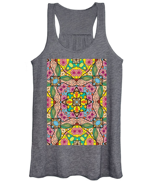 Pink Flower Doodle - Women's Tank Top