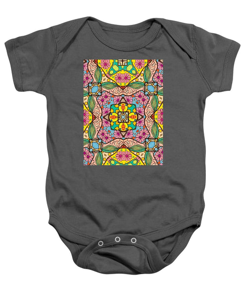 Pink Flower Doodle - Baby Onesie