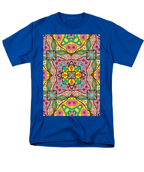 Pink Flower Doodle - Men's T-Shirt  (Regular Fit)
