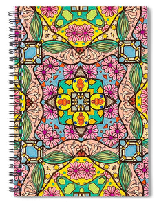 Pink Flower Doodle - Spiral Notebook